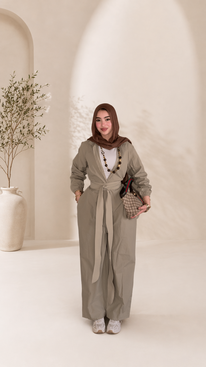 Wide-Leg Jumpsuit – Premium Gabardine