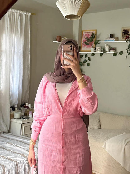 Shirt Dress – Soft Crinkle Cotton Collection 🤍